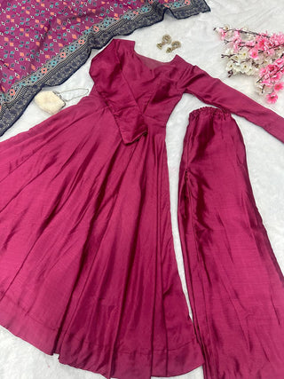 Purple Anarkali Set - Flame of Elegance Clothsvilla