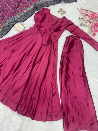Purple Anarkali Set - Flame of Elegance Clothsvilla