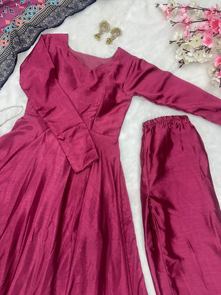 Purple Anarkali Set - Flame of Elegance Clothsvilla