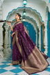 Load image into Gallery viewer, Purple Banarasi Silk Saree With Smashing Blouse Piece ClothsVilla
