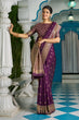 Load image into Gallery viewer, Purple Banarasi Silk Saree With Smashing Blouse Piece ClothsVilla