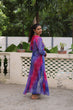 Load image into Gallery viewer, Purple Bandhani Print Faux Georgette Kurti with Kutchi Patchwork ClothsVilla