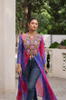 Load image into Gallery viewer, Purple Bandhani Print Faux Georgette Kurti with Kutchi Patchwork ClothsVilla