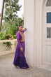 Load image into Gallery viewer, Purple Bandhani Print &amp; Kutchi Gamthi Patchwork Top with Matching Bottom Set ClothsVilla