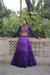 Load image into Gallery viewer, Purple Bandhani Print Lehenga with Kutchi Gamthi Patchwork &amp; Matching Blouse ClothsVilla