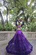 Load image into Gallery viewer, Purple Bandhani Print Lehenga with Kutchi Gamthi Patchwork &amp; Matching Blouse ClothsVilla