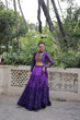 Load image into Gallery viewer, Purple Bandhani Print Lehenga with Kutchi Gamthi Patchwork &amp; Matching Blouse ClothsVilla