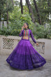Load image into Gallery viewer, Purple Bandhani Print Lehenga with Kutchi Gamthi Patchwork &amp; Matching Blouse ClothsVilla