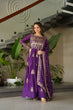 Load image into Gallery viewer, Purple Chinnon Sequins &amp; Beads Embroidered Gown with Dupatta ClothsVilla