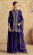 Load image into Gallery viewer, Purple Chinon Embroidered Suit Set with Dupatta – Fully Stitched 3-Piece Set ClothsVilla