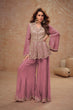 Load image into Gallery viewer, Purple Chinon Kurta Palazzo Set ClothsVilla