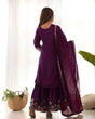 Load image into Gallery viewer, Purple Chinon Silk Designer Sharara Set ClothsVilla