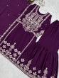 Load image into Gallery viewer, Purple Chinon Silk Designer Sharara Set ClothsVilla