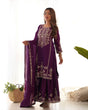 Load image into Gallery viewer, Purple Chinon Silk Designer Sharara Set ClothsVilla