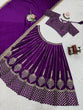 Load image into Gallery viewer, Purple Chinon Silk Embroidered Lehenga Choli Set with Sequins Work &amp; Lace Border Dupatta ClothsVilla