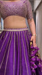 Load image into Gallery viewer, Purple Chinon Silk Embroidered Lehenga Choli Set with Sequins Work &amp; Lace Border Dupatta ClothsVilla