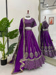 Load image into Gallery viewer, Purple Chinon Silk Embroidered Lehenga Choli Set with Sequins Work &amp; Lace Border Dupatta ClothsVilla