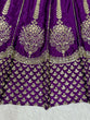 Load image into Gallery viewer, Purple Chinon Silk Embroidered Lehenga Choli Set with Sequins Work &amp; Lace Border Dupatta ClothsVilla