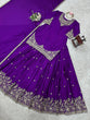 Load image into Gallery viewer, Purple Chinon Silk Lehenga Set with Sequin Work &amp; Lace Border Dupatta  Full-Stitched Traditional Wear ClothsVilla