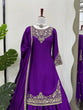 Load image into Gallery viewer, Purple Chinon Silk Lehenga Set with Sequin Work &amp; Lace Border Dupatta  Full-Stitched Traditional Wear ClothsVilla