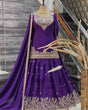 Load image into Gallery viewer, Purple Chinon Silk Lehenga Set with Sequin Work &amp; Lace Border Dupatta  Full-Stitched Traditional Wear ClothsVilla