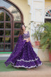 Load image into Gallery viewer, Purple Color Elegance Designer Faux Blooming Lehenga Choli Set ClothsVilla