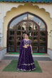 Load image into Gallery viewer, Purple Color Elegance Designer Faux Blooming Lehenga Choli Set ClothsVilla