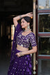 Load image into Gallery viewer, Purple Color Elegance Designer Faux Blooming Lehenga Choli Set ClothsVilla