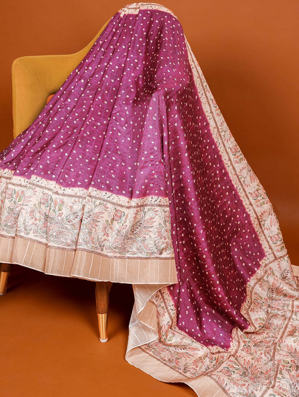 Purple Color Handloom Kotha Border Digital Printed Saree ClothsVilla