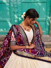 Load image into Gallery viewer, Purple Color Patola Print Tussar Silk Lehenga Choli with Foil Detailing ClothsVilla