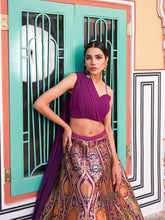 Load image into Gallery viewer, Purple Color Zari Weaving Work Banarasi Silk Lehenga Choli Clothsvilla