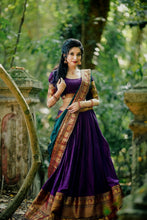 Load image into Gallery viewer, Purple Color Zari Weaving Work Narayan Pet Cotton Hyderabadi Lehenga Choli Clothsvilla