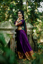 Load image into Gallery viewer, Purple Color Zari Weaving Work Narayan Pet Cotton Hyderabadi Lehenga Choli Clothsvilla