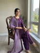 Load image into Gallery viewer, Purple Crepe Farshi Palazzo Suit ClothsVilla