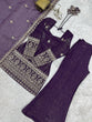 Load image into Gallery viewer, Purple Crunchy Silk Top with Bell Bottom ClothsVilla