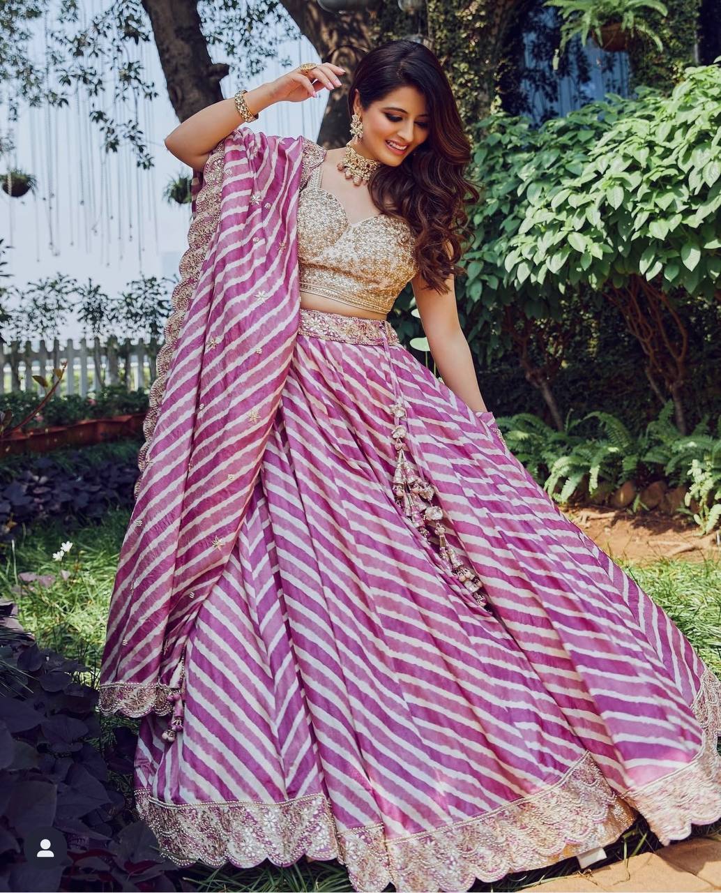 Purple Designer Digital Print Crepe Silk Lehenga Set with Sequins, Dori & Zari Embellishments ClothsVilla