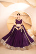 Load image into Gallery viewer, Purple Designer Dyeable Faux Blooming Lehenga Choli with 7mm Sequins Embroidery &amp; Lace-Border Dupatta ClothsVilla
