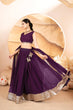 Load image into Gallery viewer, Purple Designer Dyeable Faux Blooming Lehenga Choli with 7mm Sequins Embroidery &amp; Lace-Border Dupatta ClothsVilla