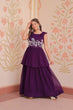 Load image into Gallery viewer, Purple Designer Faux Blooming Embroidered Gown with Bead Work &amp; Canvas Patta Clothsvilla
