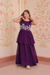 Load image into Gallery viewer, Purple Designer Faux Blooming Embroidered Gown with Bead Work &amp; Canvas Patta Clothsvilla