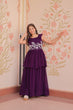 Load image into Gallery viewer, Purple Designer Faux Blooming Embroidered Gown with Bead Work &amp; Canvas Patta Clothsvilla