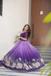 Load image into Gallery viewer, Purple Designer Faux Blooming Gown with Bead Embroidery &amp; Digital Floral Print ClothsVilla