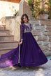 Load image into Gallery viewer, Purple Designer Faux Blooming Gown with Sequins &amp; Beads Embroidery ClothsVilla