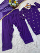 Load image into Gallery viewer, Purple Designer Faux Georgette Dhoti Suit Set with Heavy Sequins &amp; Zari Embroidery ClothsVilla
