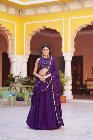 Purple Designer Fendi Sequins Lehenga Choli ClothsVilla