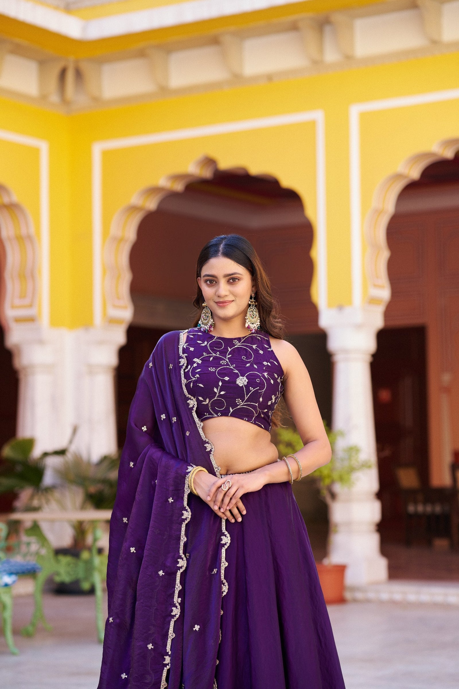 Purple Designer Fendi Sequins Lehenga Choli ClothsVilla