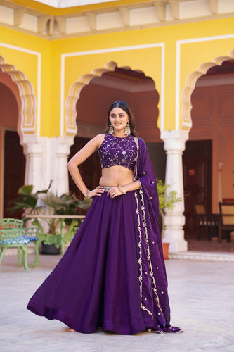 Purple Designer Fendi Sequins Lehenga Choli ClothsVilla