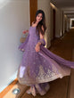 Load image into Gallery viewer, Purple Designer Georgette Dori, Thread &amp; Foil Embroidered Top Palazzo Set with Matching Dupatta – Fully Stitched Festive Wear Ensemble ClothsVilla