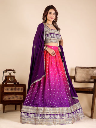 Purple Designer Georgette Lehenga ClothsVilla