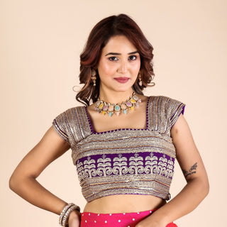 Purple Designer Georgette Lehenga ClothsVilla